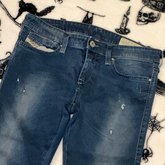 DIESEL women's super slim skinny low waist jeans size W27 L32 - Picture 2 of 7